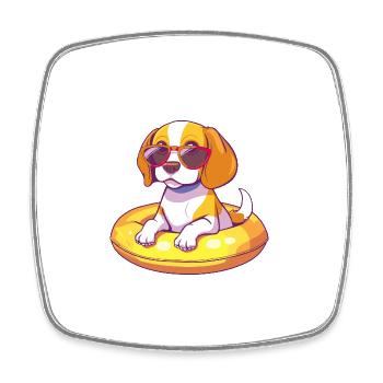 Beagle Hund Comic Cool - Viereckiger Kühlschrankmagnet - Weiß - Vorne