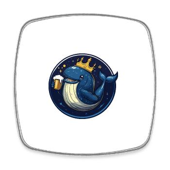 Bière de baleine - Magnet carré - blanc - Devant