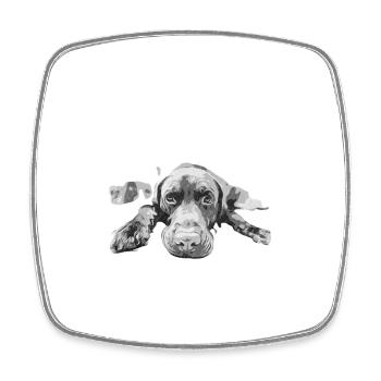 Das Leben ist besser mit Labrador Labrador mein Hund - Viereckiger Kühlschrankmagnet - Weiß - Vorne