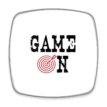 Darts Spruch Game On Dart Darten Geschenk Idee - Viereckiger Kühlschrankmagnet - Weiß - Vorne