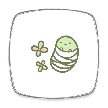 Süße Bohne - Frühling - Viereckiger Kühlschrankmagnet - Weiß - Vorne