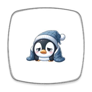 Müder Pinguin - Viereckiger Kühlschrankmagnet - Weiß - Vorne