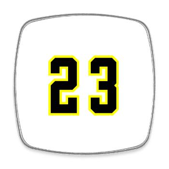Maillot à 23 numéros - Magnet carré - blanc - Devant