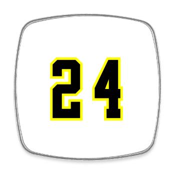 Maillot à 24 numéros - Magnet carré - blanc - Devant
