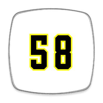 58 Number Jersey - Square fridge magnet - white - Front
