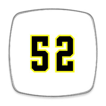 52 Number Leotard - Square fridge magnet - white - Front