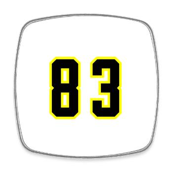 83 Number Leotard - Square fridge magnet - white - Front