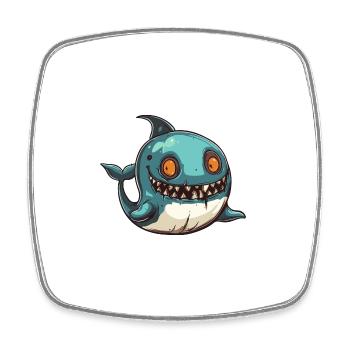 Whale Halloween Comic Funny - Square fridge magnet - white - Front
