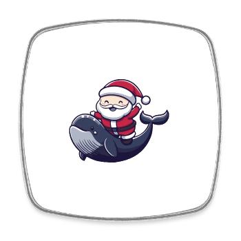 Wal Weihnachtsmann - Viereckiger Kühlschrankmagnet - Weiß - Vorne