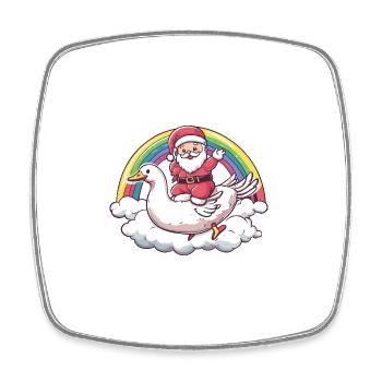 Gans Weihnachtsmann Regenbogen - Viereckiger Kühlschrankmagnet - Weiß - Vorne