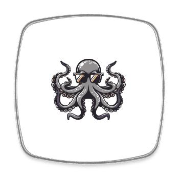 Oktopus Tier - Viereckiger Kühlschrankmagnet - Weiß - Vorne