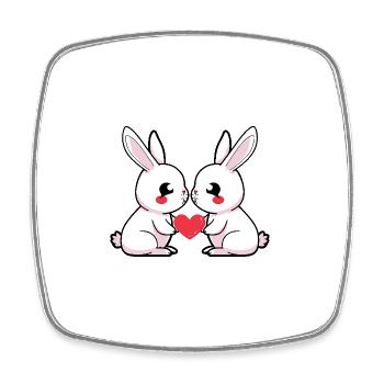 Bunny Couple In Love Easter Valentine's Day - Square fridge magnet - white - Front