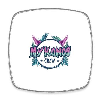 Mykonos Crew Coloré - Magnet carré - blanc - Devant