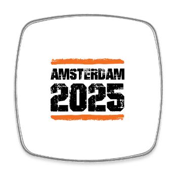 Amsterdam 2025 Team - Square fridge magnet - white - Front