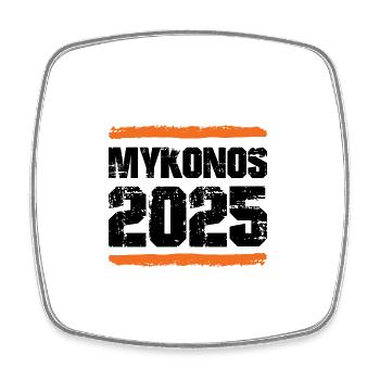 Mykonos 2025 Team - Square fridge magnet - white - Front