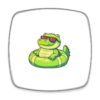 Alligator Comic Cool - Viereckiger Kühlschrankmagnet - Weiß - Vorne