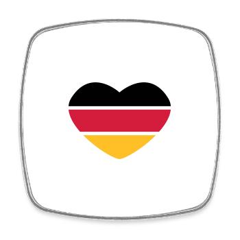 Herz 3farbig - Schwarz Rot Gold - Deutschland - Viereckiger Kühlschrankmagnet - Weiß - Vorne