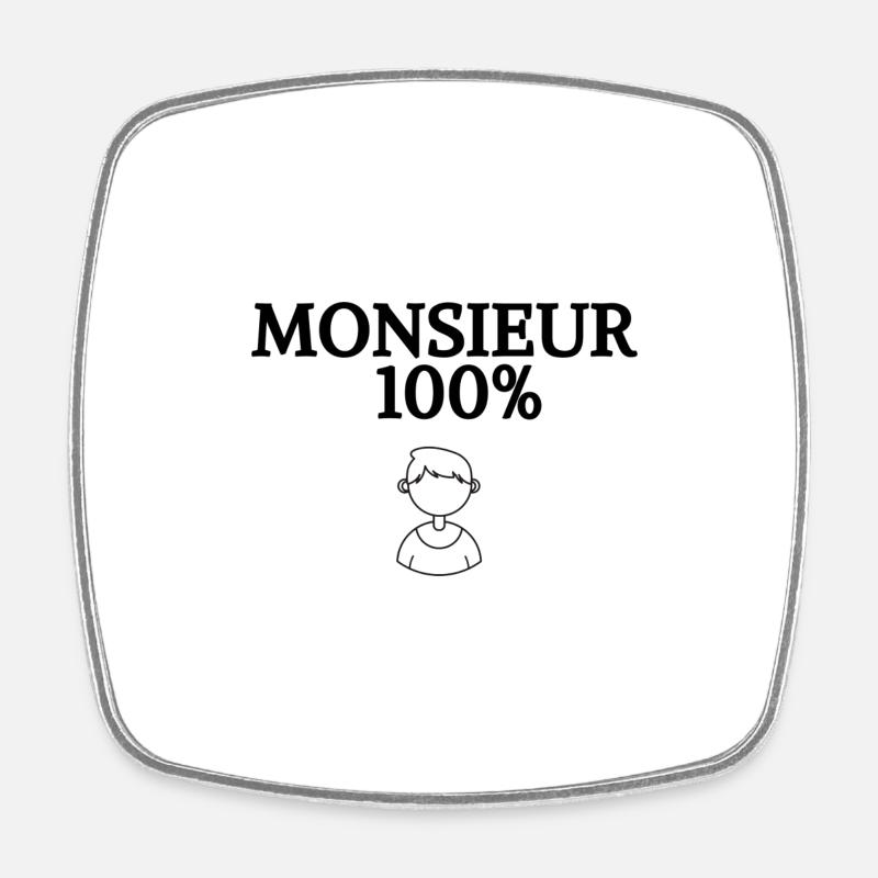 Mr. 100% - Square fridge magnet - white