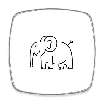 Anti-Zoo Four - Viereckiger Kühlschrankmagnet - Weiß - Vorne