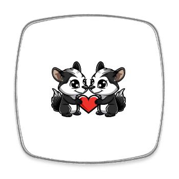 Skunk Couple Saint-Valentin - Magnet carré - blanc - Devant