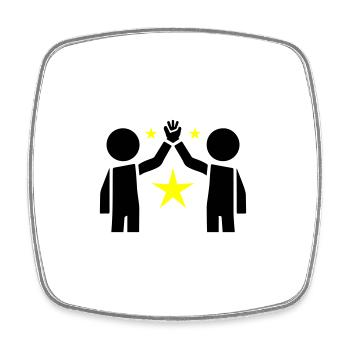 Freundschaft Beste Freunde - Viereckiger Kühlschrankmagnet - Weiß - Vorne