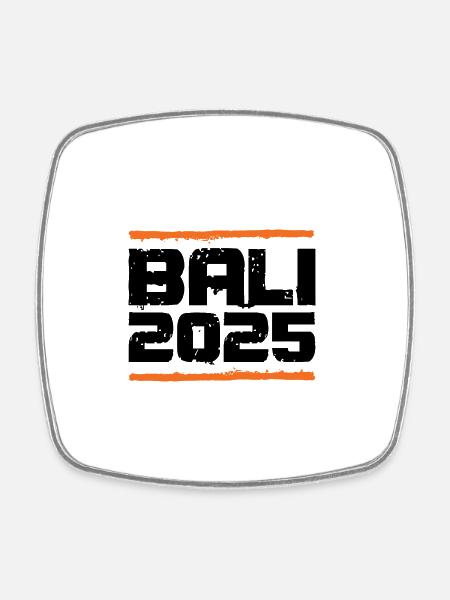 Bali 2025 Vacation - Square fridge magnet - white