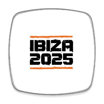 Ibiza 2025 Urlaub - Viereckiger Kühlschrankmagnet - Weiß - Vorne