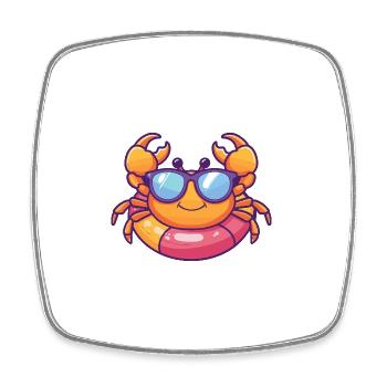 crabe crabe bande dessinée cool - Magnet carré - blanc - Devant