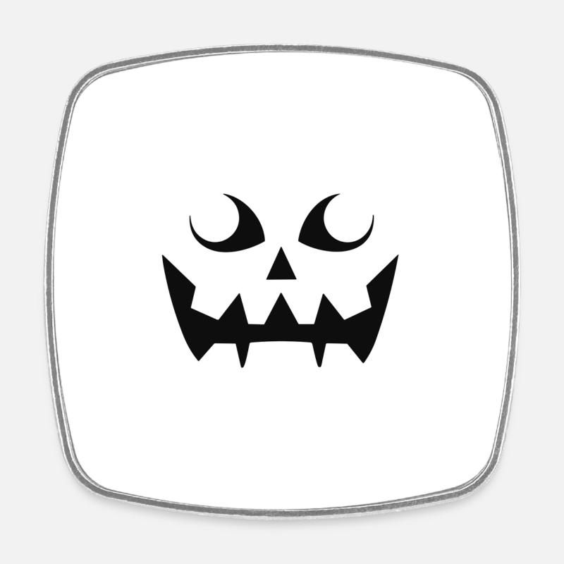 Motif de visage de citrouille sinistre - Magnet carré - blanc