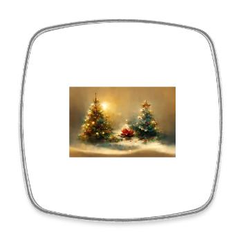 Aquarelle Arbres de Noël - Magnet carré - blanc - Devant