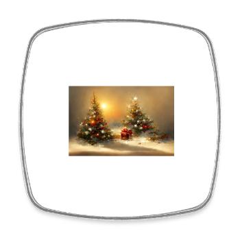 Ambiance de Noël - Magnet carré - blanc - Devant