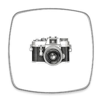 Retro Kamera - Viereckiger Kühlschrankmagnet - Weiß - Vorne