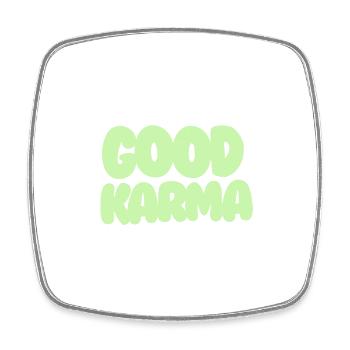 Good Karma light green - Square fridge magnet - white - Front