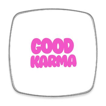 Good karma Pink - Square fridge magnet - white - Front