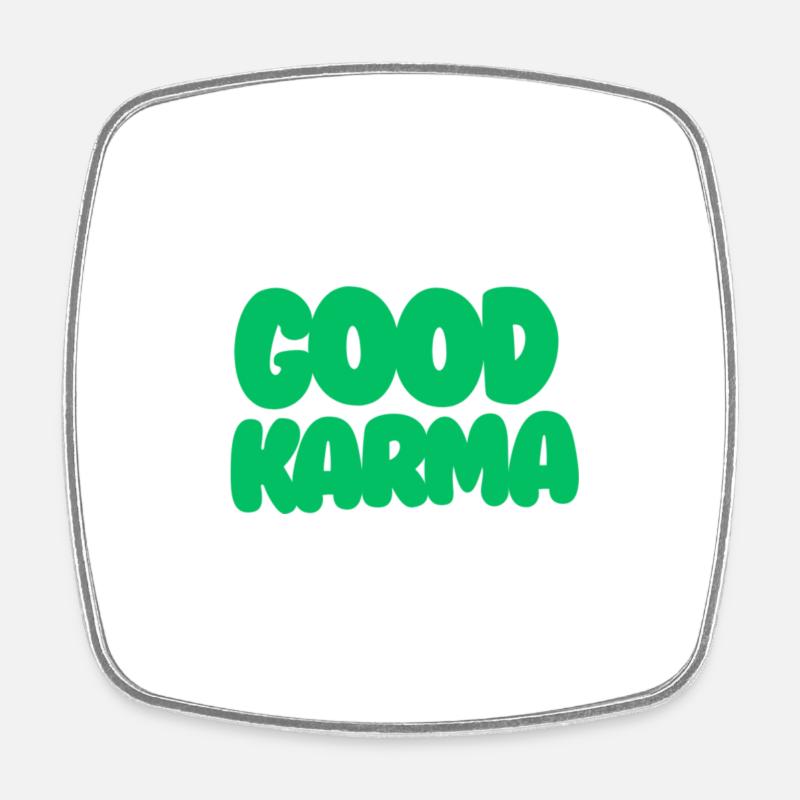 Good Karma Green - Square fridge magnet - white