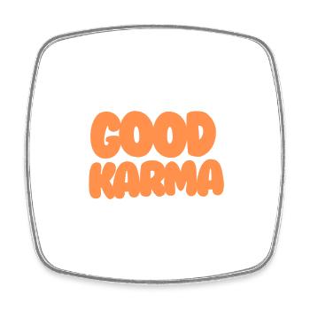 Good Karma Orange - Square fridge magnet - white - Front
