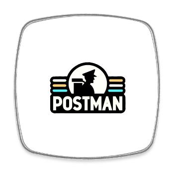 Postbote - Viereckiger Kühlschrankmagnet - Weiß - Vorne