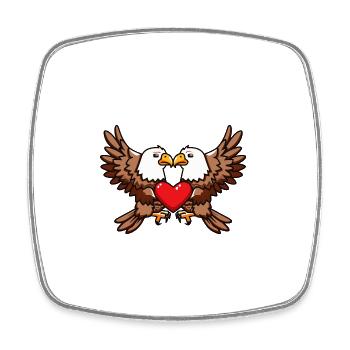 Couple d’aigles Saint-Valentin - Magnet carré - blanc - Devant