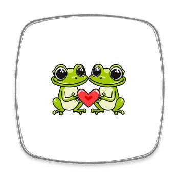 Frog Couple Valentine's Day - Square fridge magnet - white - Front