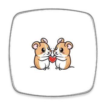 Hamster Couple Valentine's Day - Square fridge magnet - white - Front