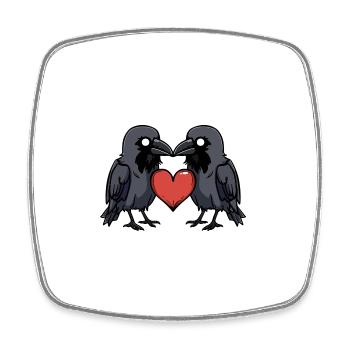 Corbeau Coeur de la Saint-Valentin - Magnet carré - blanc - Devant