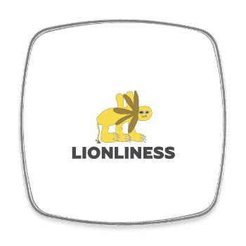 LIONLINESS - Lion seul art outsider - Magnet carré - blanc - Devant