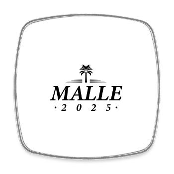 Malle 2025 - Viereckiger Kühlschrankmagnet - Weiß - Vorne