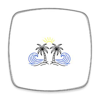 Island Sea Sun - Square fridge magnet - white - Front