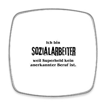 Sozialarbeiter - weil Superheldin kein anerkannter - Viereckiger Kühlschrankmagnet - Weiß - Vorne