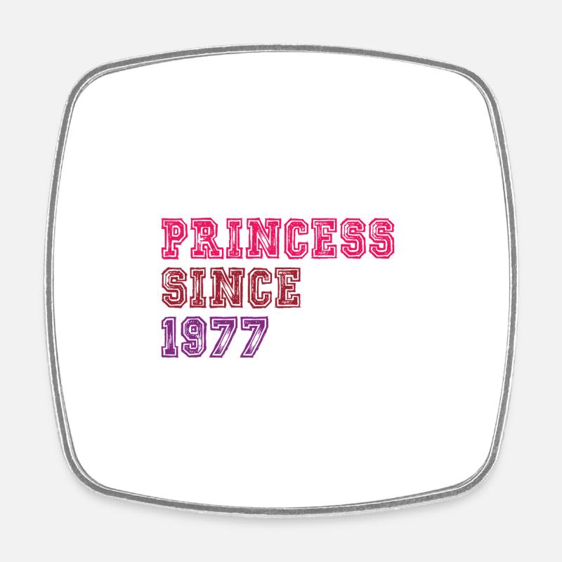 1977 Anniversaire Princesse - Magnet carré - blanc