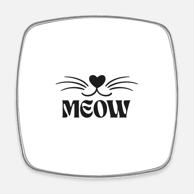 MEOW - Square fridge magnet - white