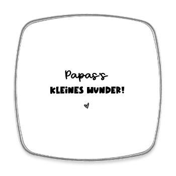 Papas kleines Wunder - Viereckiger Kühlschrankmagnet - Weiß - Vorne