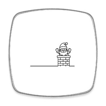 Santa Claus Chimney X-Mas - Square fridge magnet - white - Front