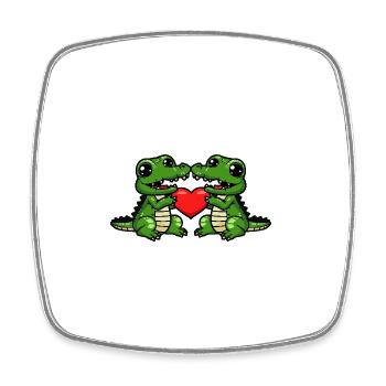 Alligator Couple Valentine's Day - Square fridge magnet - white - Front